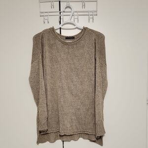 Brandy Melville Tan Drop Sleeve Oversized Sweater